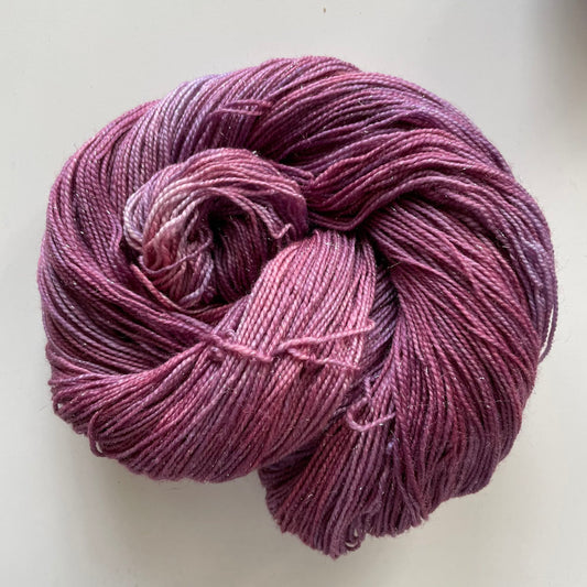 Silver Sparkle Sock - Blackberry Stain