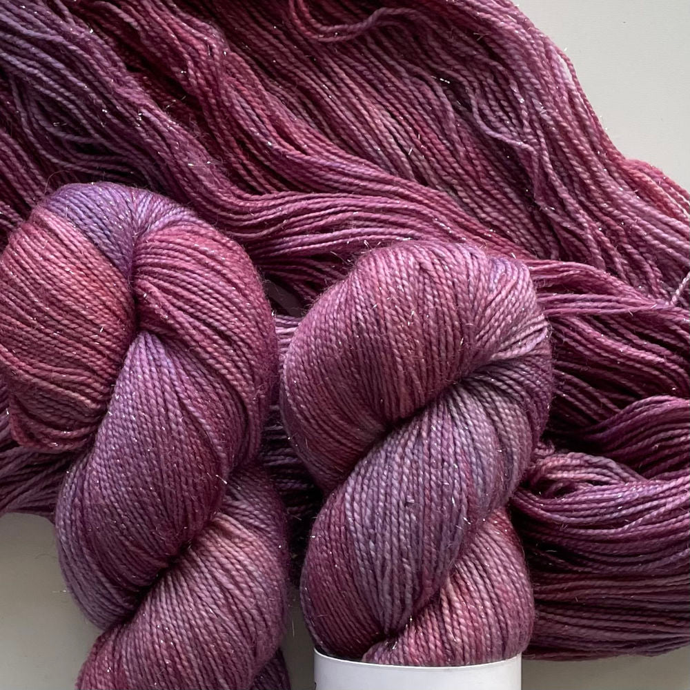 Silver Sparkle Sock - Blackberry Stain