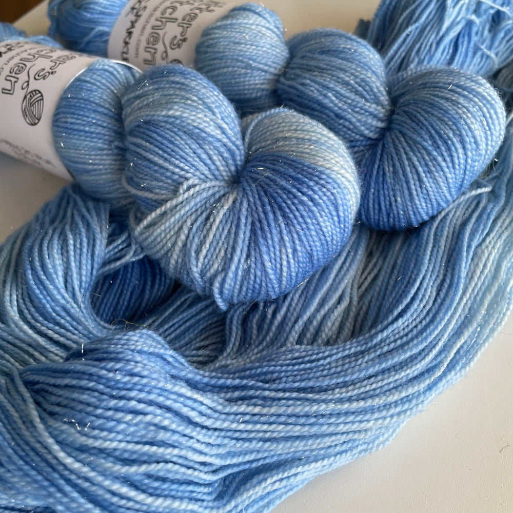 Silver Sparkle Sock - Blue Skies