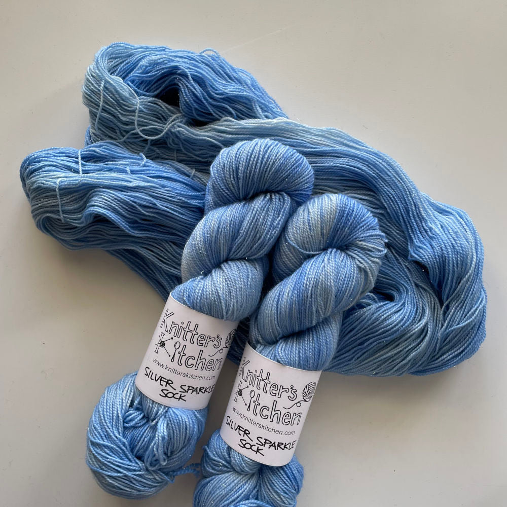 Silver Sparkle Sock - Blue Skies