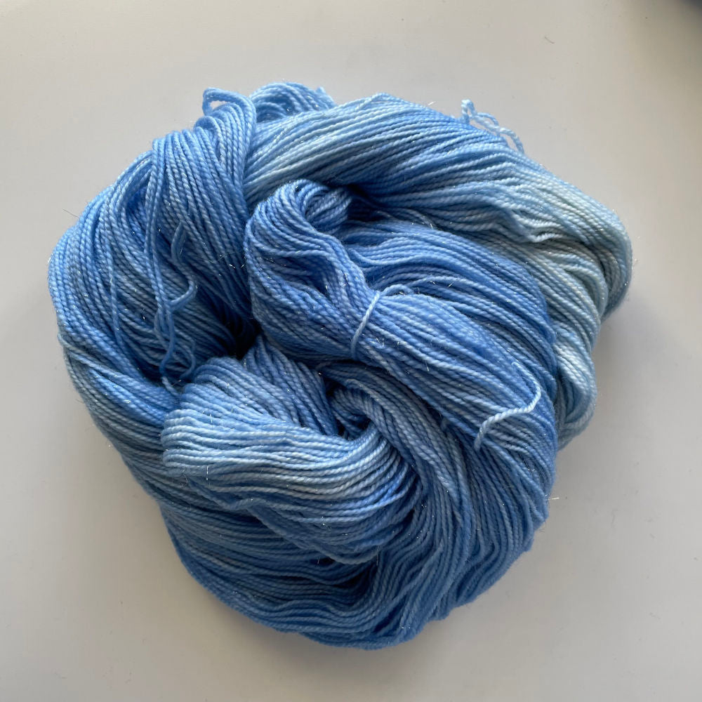 Silver Sparkle Sock - Blue Skies