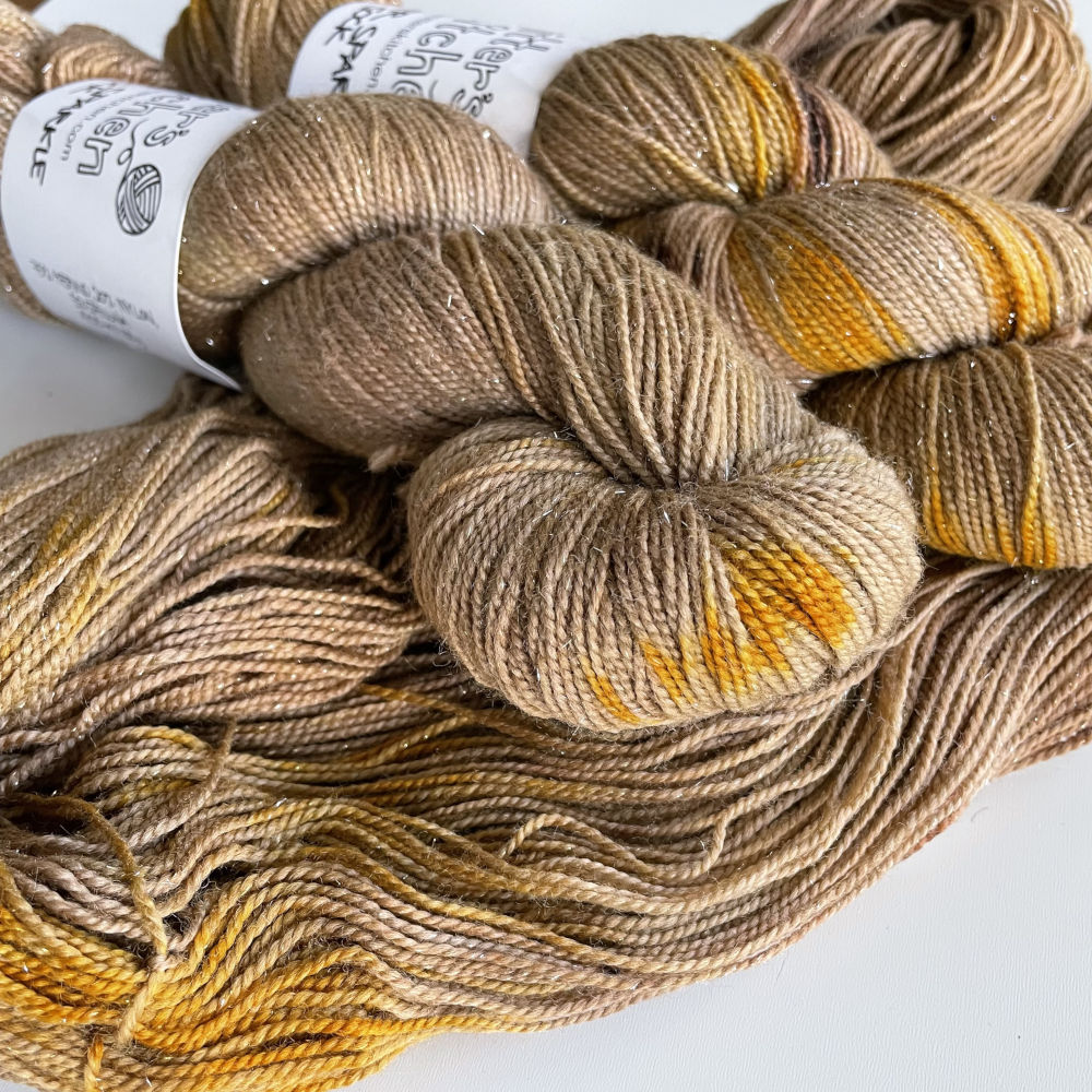 Silver Sparkle Sock - Brown Bear