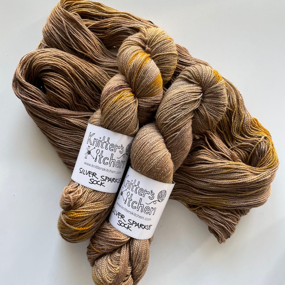 Silver Sparkle Sock - Brown Bear