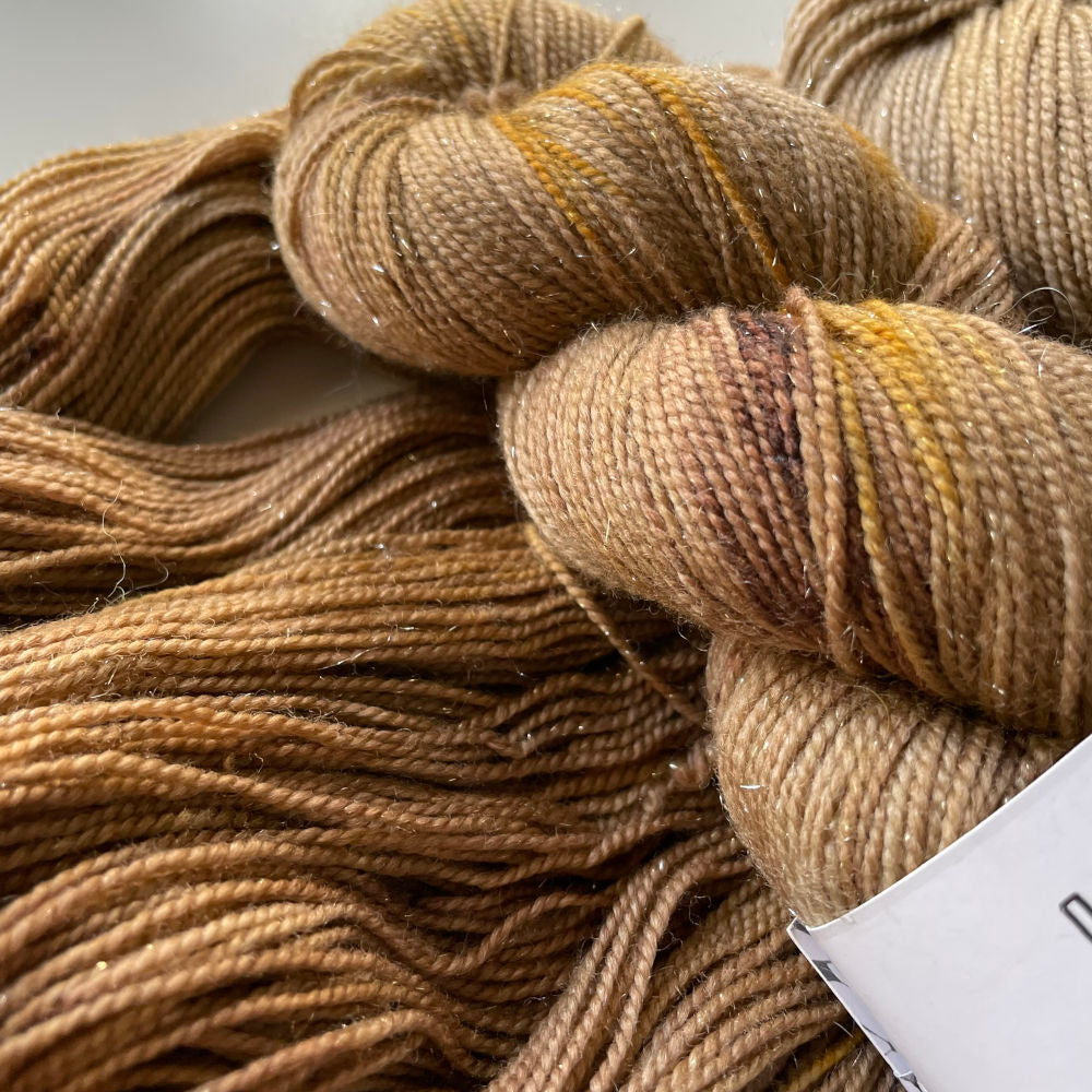 Silver Sparkle Sock - Brown Bear