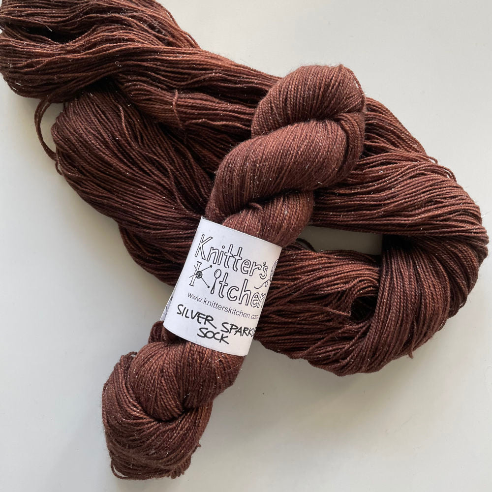 Silver Sparkle Sock - Dark Chocolate