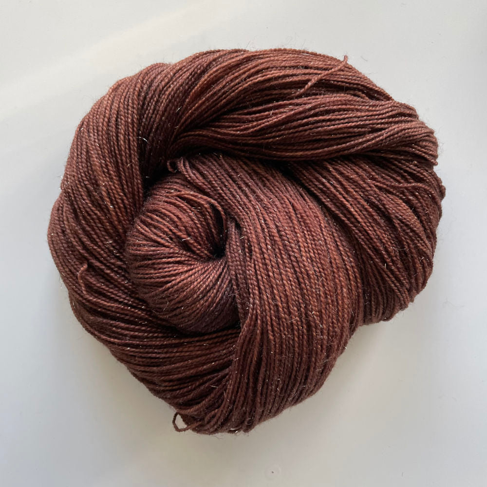 Silver Sparkle Sock - Dark Chocolate