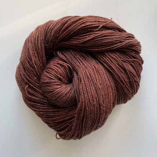 Silver Sparkle Sock - Dark Chocolate