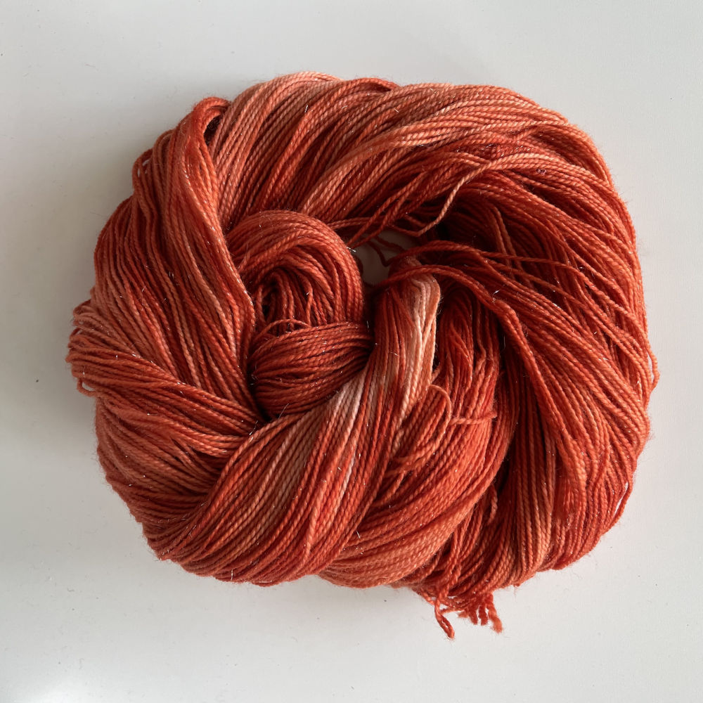 Silver Sparkle Sock - Madder/Krap 2 (plantefarvet)