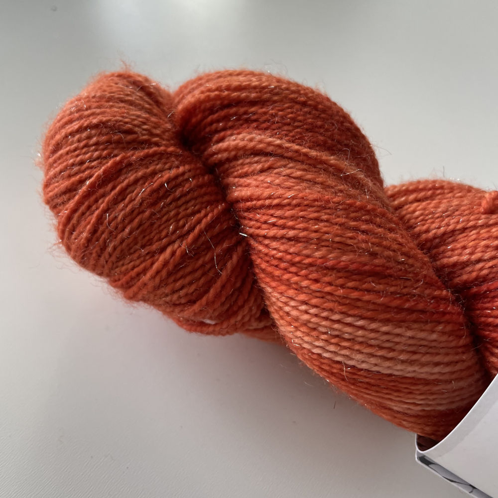 Silver Sparkle Sock - Madder/Krap 2 (plantefarvet)