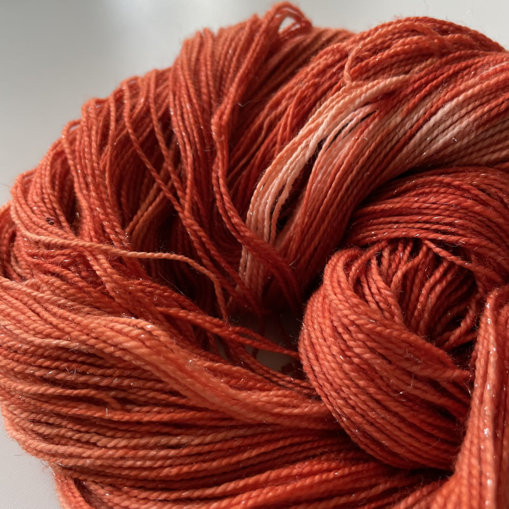 Silver Sparkle Sock - Madder/Krap 2 (plantefarvet)