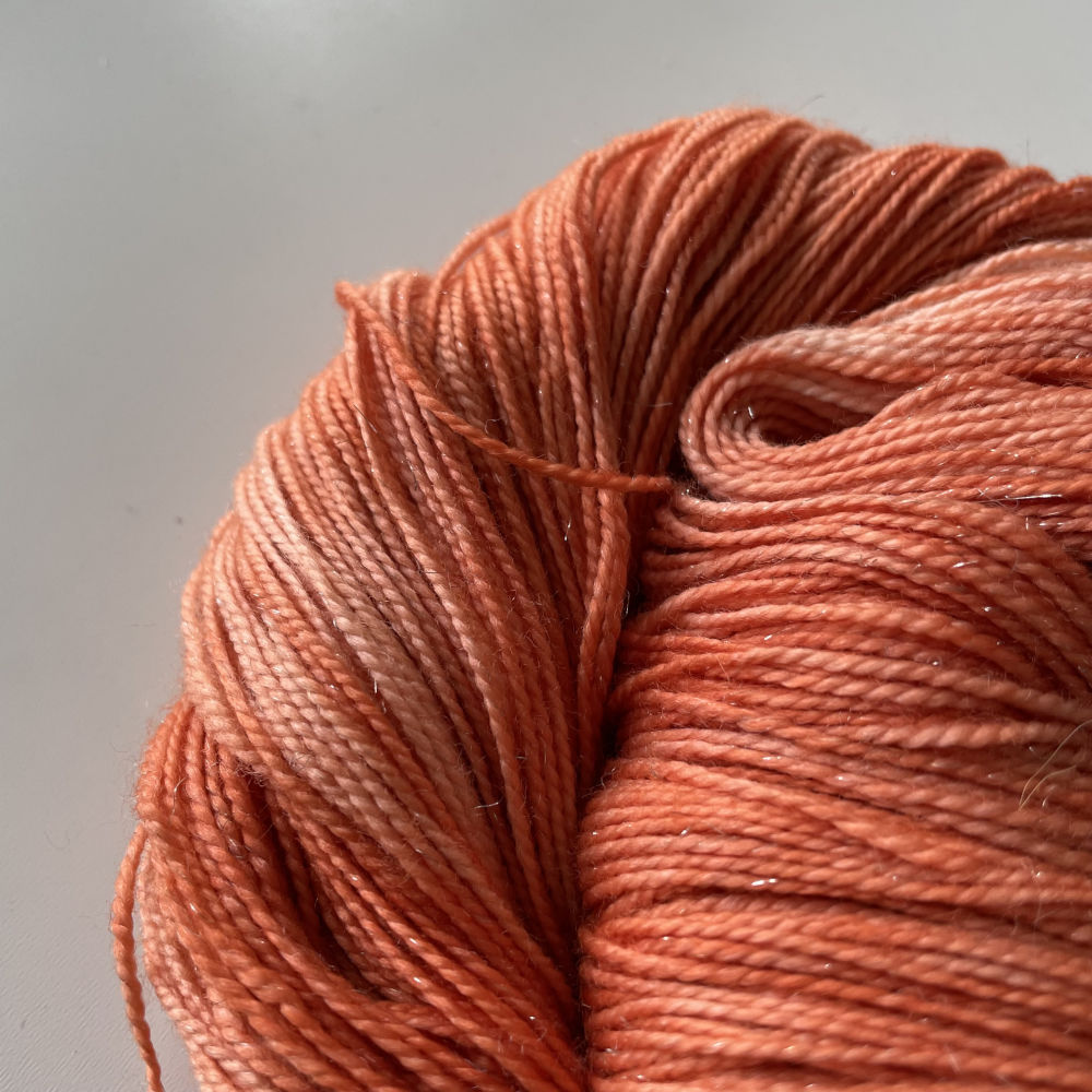 Silver Sparkle Sock - Madder/Krap 3 (plantefarvet)