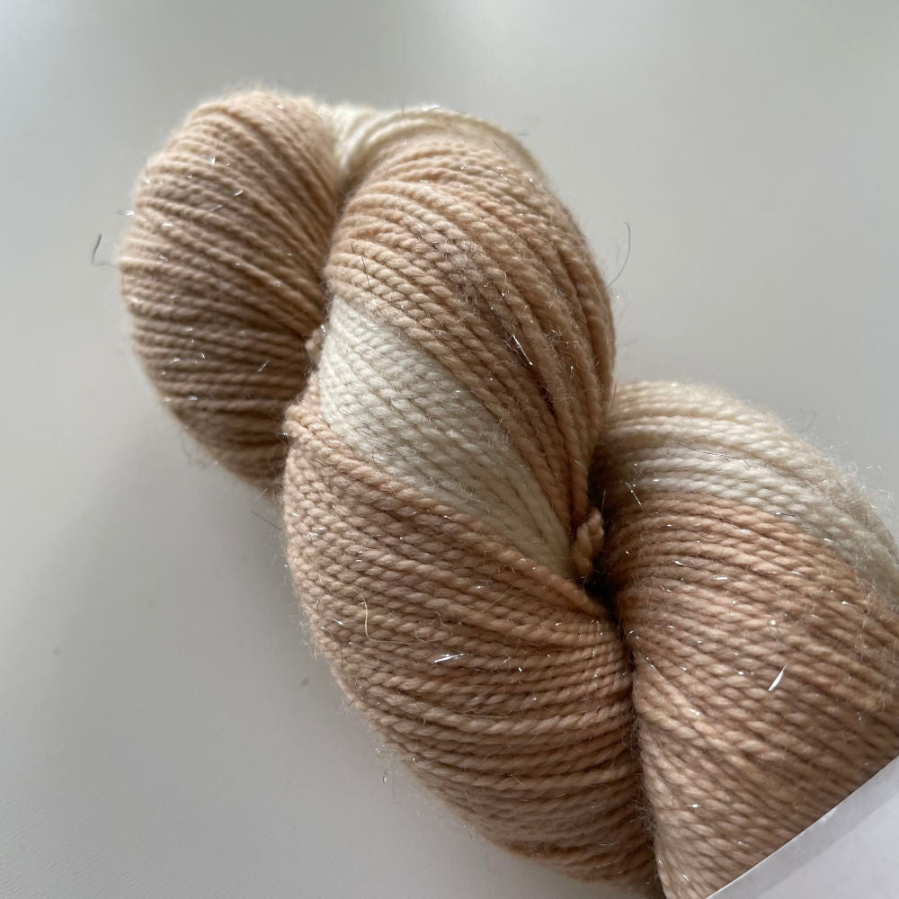 Silver Sparkle Sock - Walnut (plantefarvet)