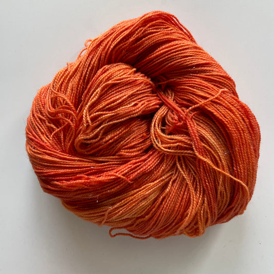Silver Sparkle Sock - Pumpkin