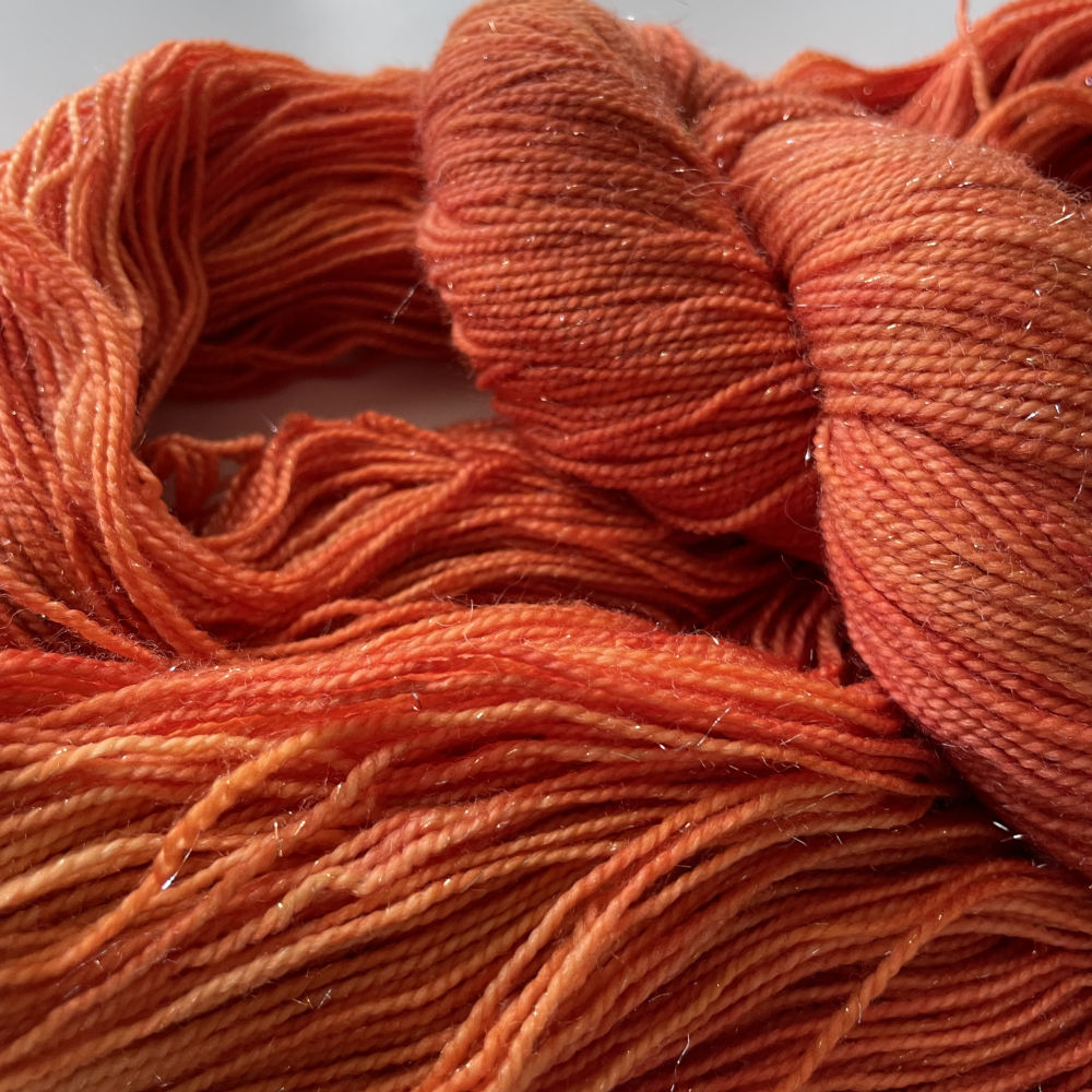 Silver Sparkle Sock - Pumpkin