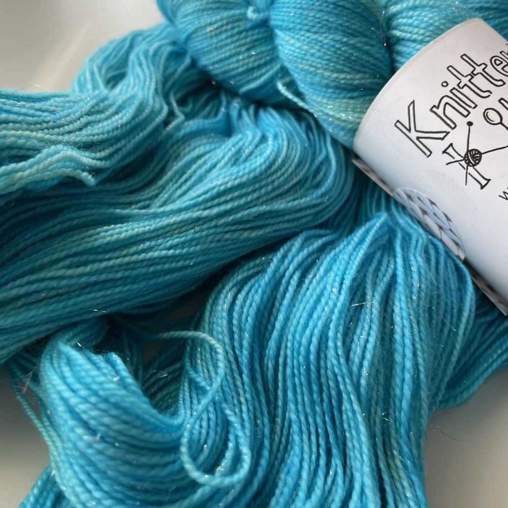 Silver Sparkle Sock - Turquoise