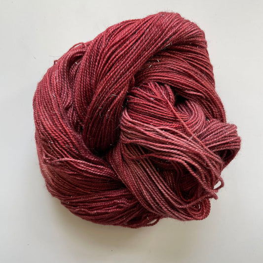 Silver Sparkle Sock - Vintage Port