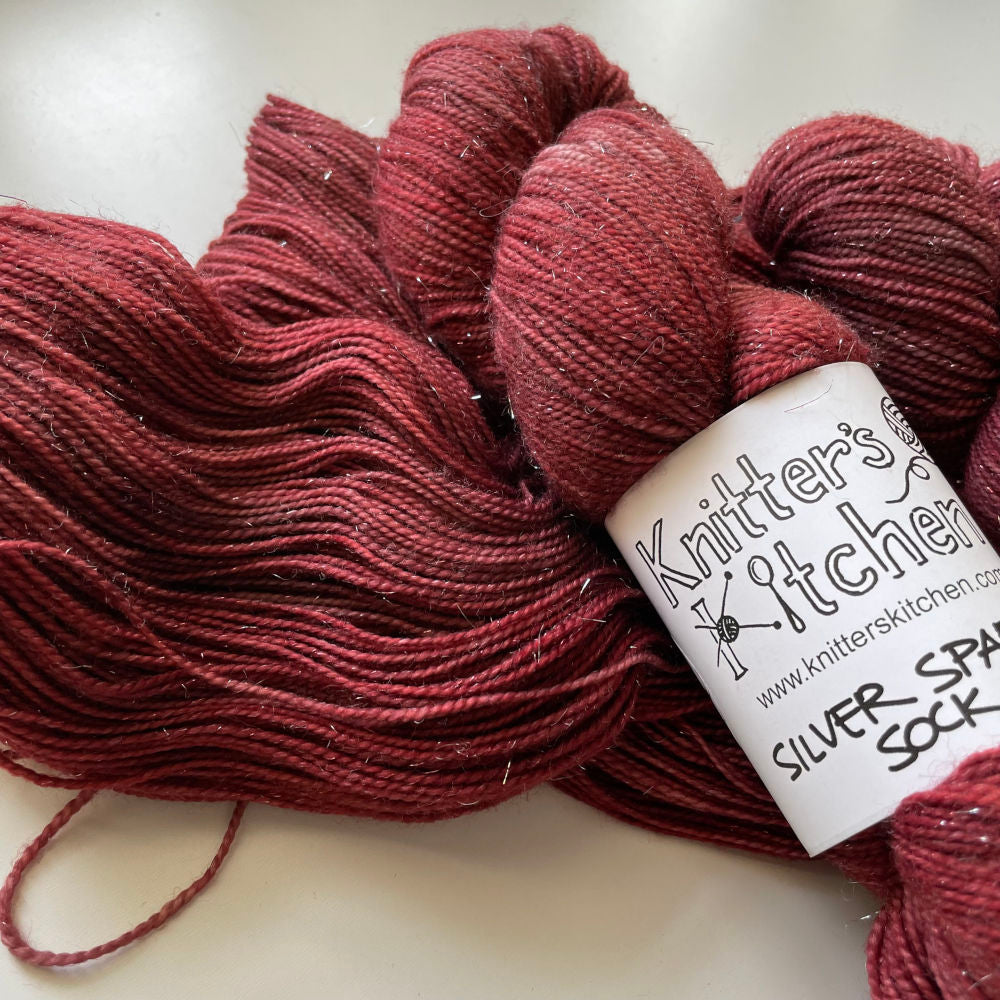 Silver Sparkle Sock - Vintage Port