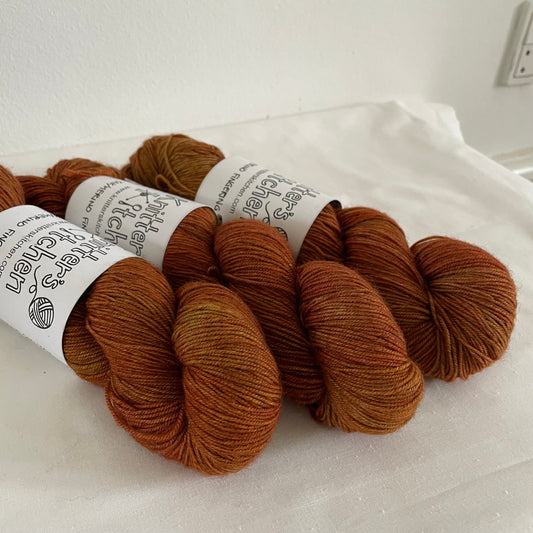 Yak/Merino Fingering - Dark Rust