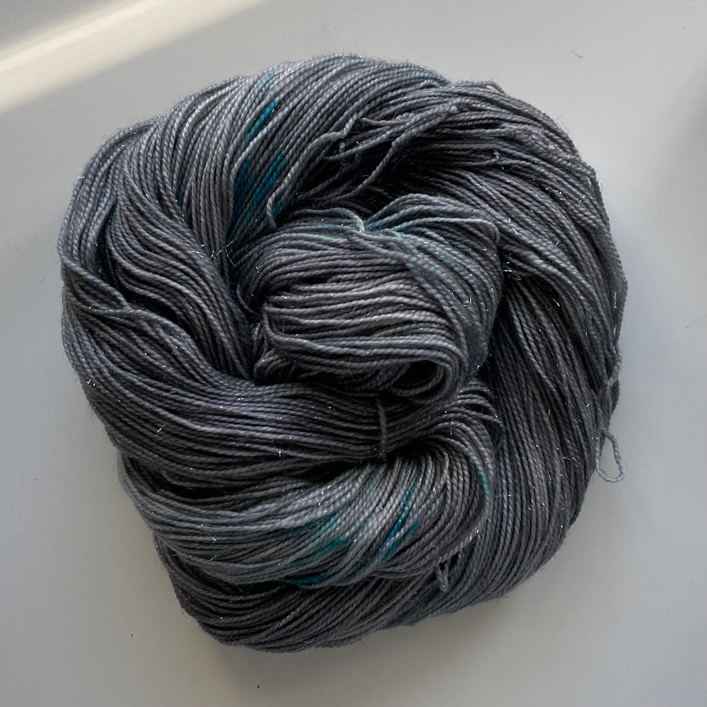 Silver Sparkle Sock - Asteroid