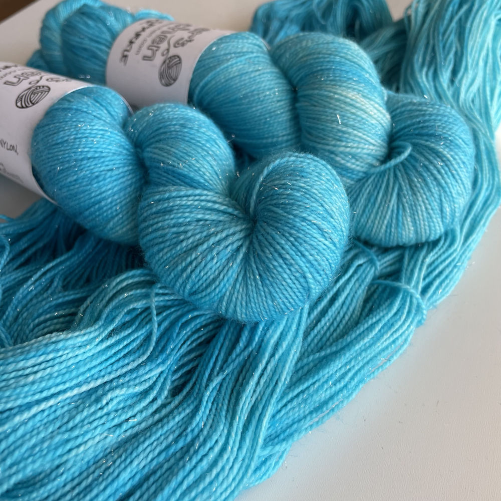 Silver Sparkle Sock - Turquoise